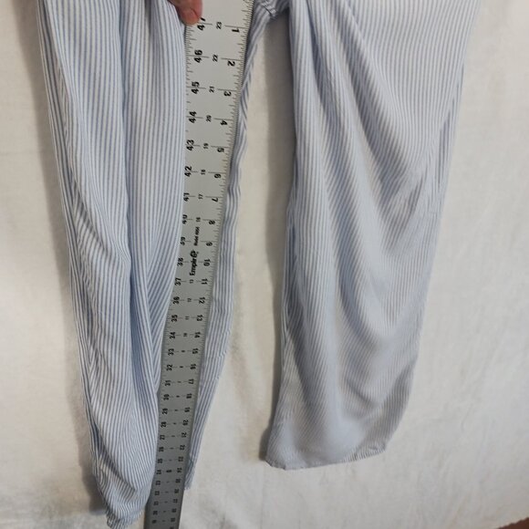 Japana, Palazzo Jumpsuit, S, Blue & White Stripe, Spaghetti Straps, Navy Trim - Picture 14 of 15